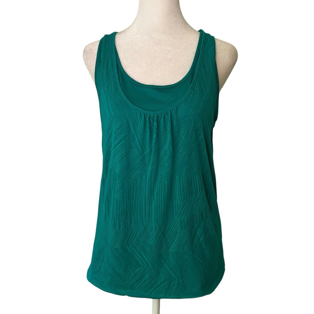 prAna teal blue double-layer tank top size M